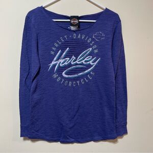 Harley Davidson Womans Open Neck Pullover Purple Size Small NWT